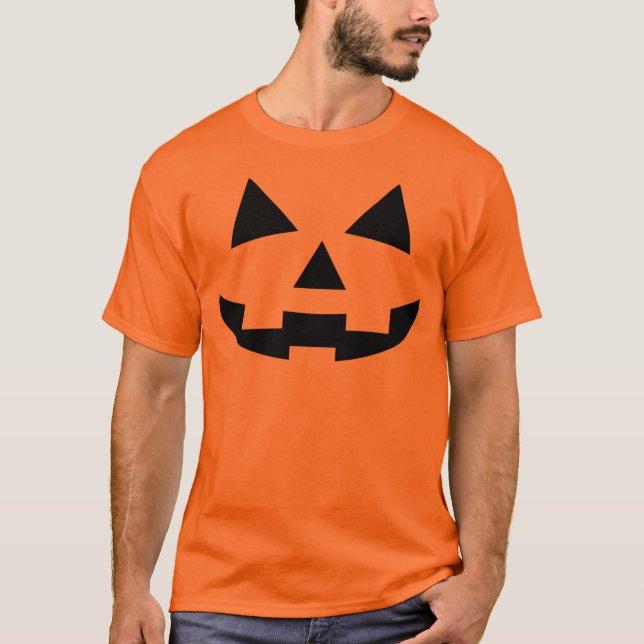 Pumpkin Ansikte Jack o lantern T-Shirt (Framsida)