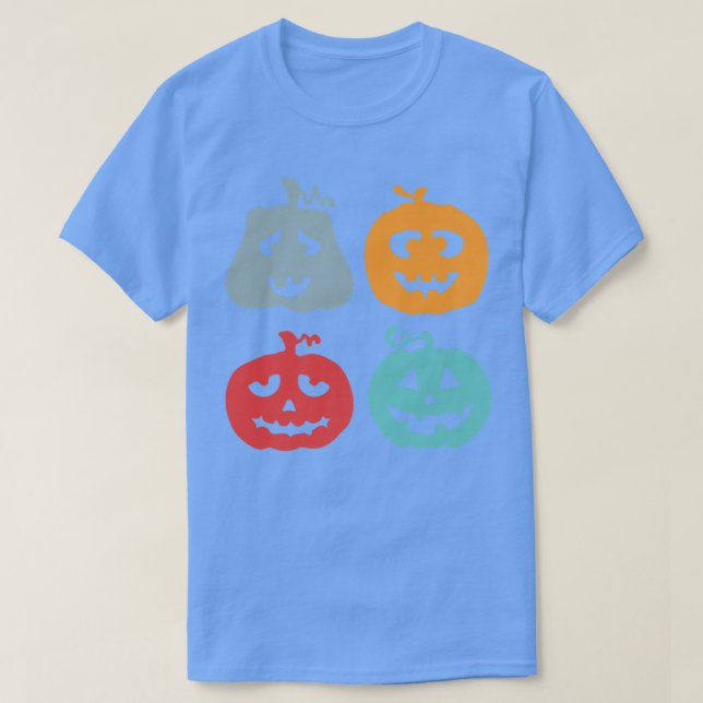 Pumpkin Ansikte Lazy Halloween Costume Cute Jack O T Shirt (Design framsida)
