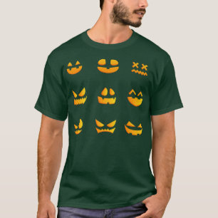 Pumpkin Ansikte Lazy Halloween Costume Scary Jack T Shirt