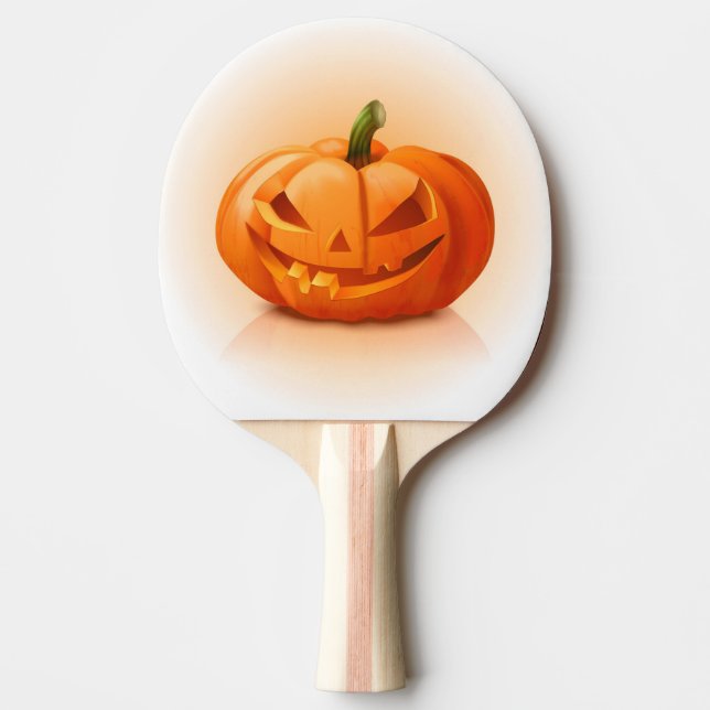 Pumpkin Ansikte Ping Pong Paddle Pingisracket (Framsidan)