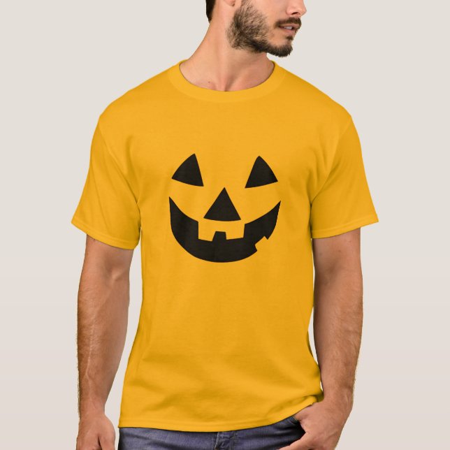 Pumpkin Ansikte Shirt - Roligt Fall Graphic Tee fö (Framsida)