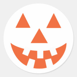 Pumpkin Ansikte Sticker-etikett Runt Klistermärke