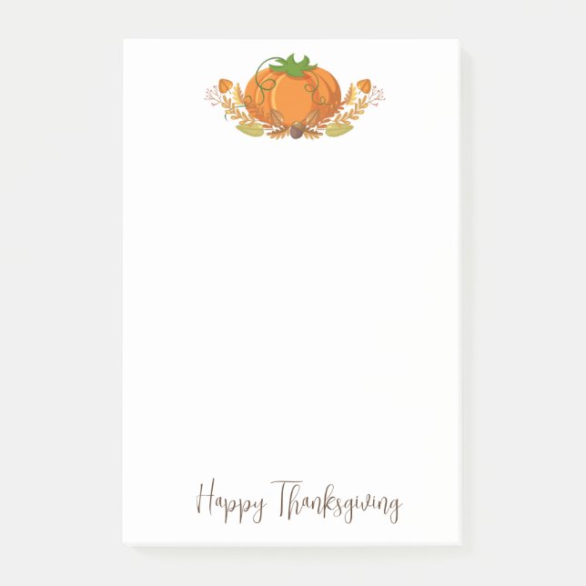 Pumpkin-anteckningar för thanksgiving post-it block (Framsida)