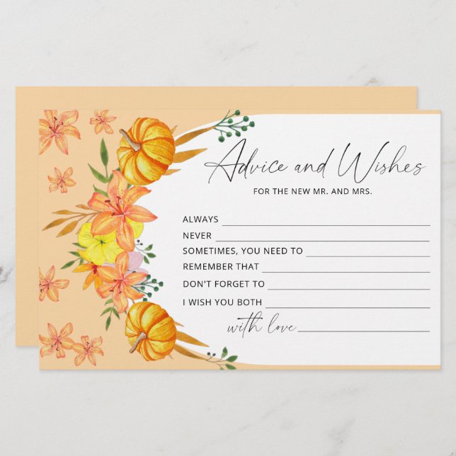 Pumpkin Arch-råd och önskemål möhippa Brevpapper (Fram/baksida)