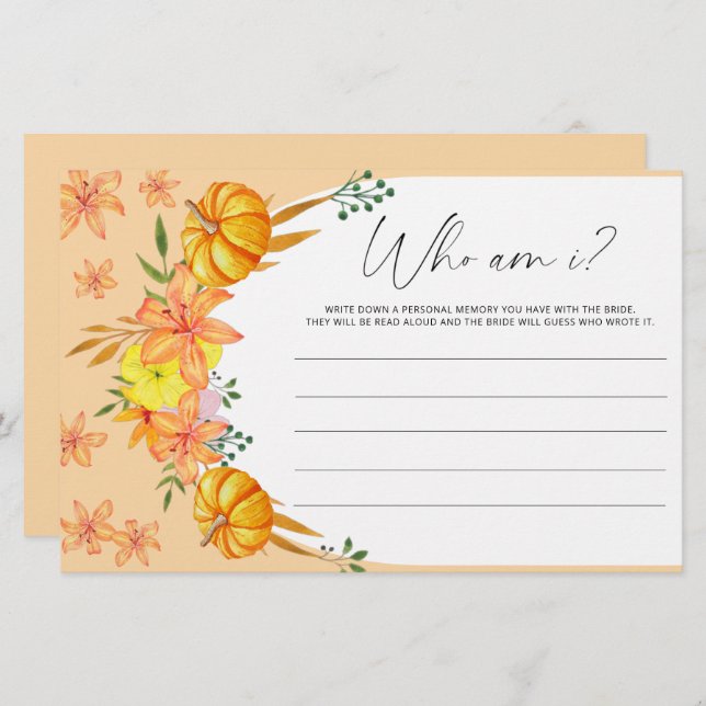 Pumpkin Arch Vem är jag möhippa-match? Brevpapper (Fram/baksida)