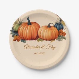 Pumpkin Arrangemang Papper Tallrikar