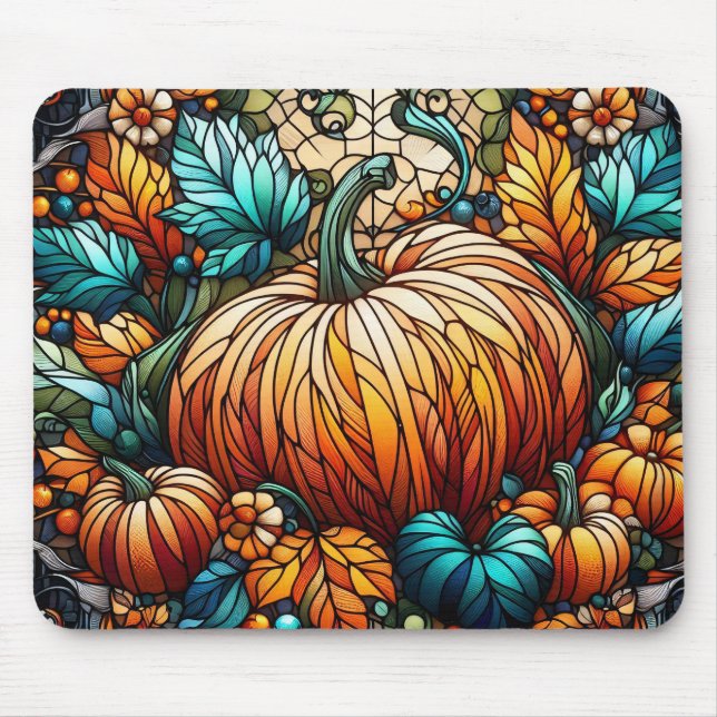 Pumpkin Art för fastsatt glas Musmatta (Framsidan)
