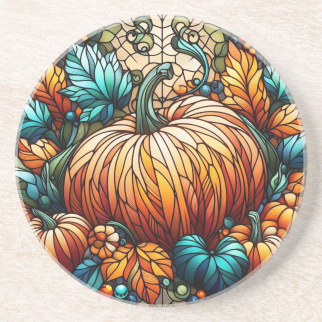 Pumpkin Art för fastsatt glas Underlägg (Framsidan)