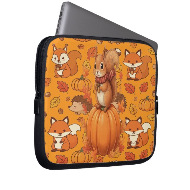 Pumpkin Autumn and The Squirrel Laptop Fodral (Framsidan Höger)