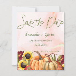 Pumpkin Autumn Blommigt Fall WedSave Date
