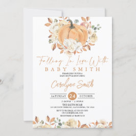 Pumpkin Autumn-Blommigten som minskar babyduschen Inbjudningar