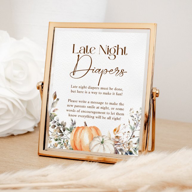Pumpkin Autumn Fall Baby Shower Late Night Diables Poster (Skapare uppladdad)