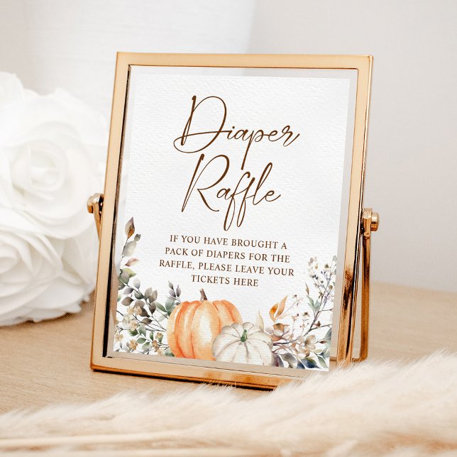 Pumpkin Autumn Fall Baby Shower Raffle Poster (Skapare uppladdad)
