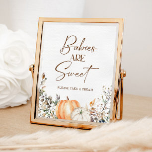 Pumpkin Autumn Fall Baby Shower Spädbarn är Sweet Poster