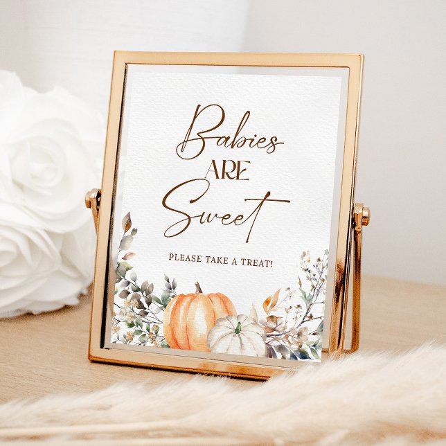 Pumpkin Autumn Fall Baby Shower Spädbarn är Sweet Poster (Skapare uppladdad)