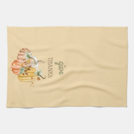 Pumpkin Autumn Fall Butternut Gult Brown Sage Kökshandduk