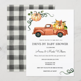 Pumpkin Autumn Lastbil Drive by Baby Shower Inbjudningar
