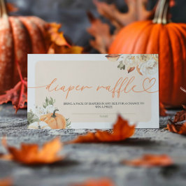 Pumpkin Autumn Shower Diaper Raffle Tilläggskort