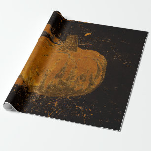Pumpkin Autumn Vintage Orange Black Grunge Struktu Presentpapper