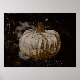 Pumpkin Autumn Vintage White Sepia Black Struktur Poster