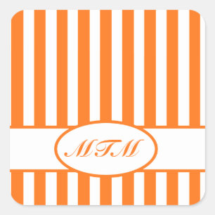 Pumpkin Autumnal Rand med monogram Fyrkantigt Klistermärke