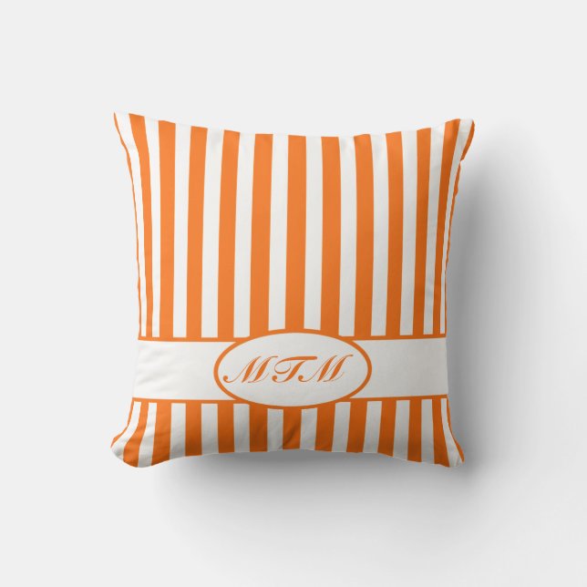 Pumpkin Autumnal Rand med monogram Kudde (Framsida)