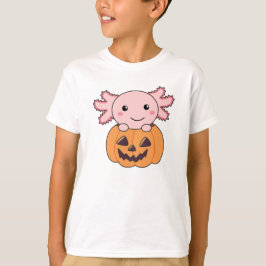Pumpkin Axolotl Älskare sötdjur för Halloween T Shirt