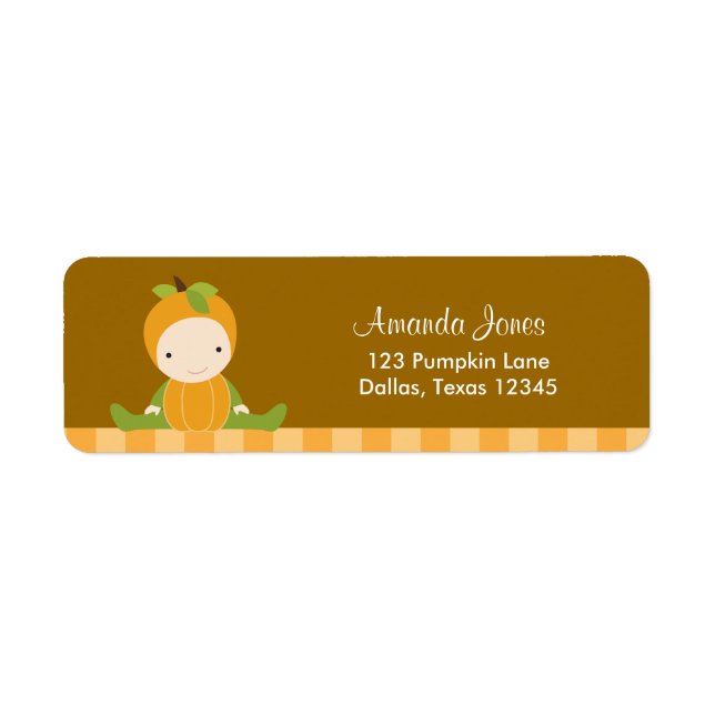 Pumpkin Baby Returetiketter Returadress Etikett (Framsidan)