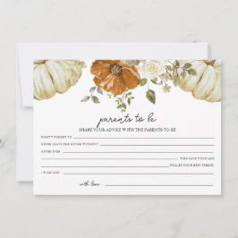 Pumpkin Baby Shower Advice för överordnat kort