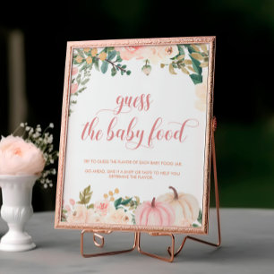 Pumpkin Baby Shower-Blommigten Gissa Baby Food Poster