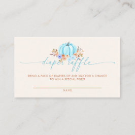 Pumpkin Baby Shower Blue Boy Diaper Raffle Tilläggskort