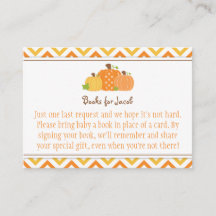 Pumpkin Baby Shower Bok-begärandekort för