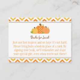 Pumpkin Baby Shower Bok-begärandekort för Tilläggskort