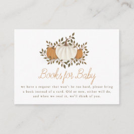 Pumpkin Baby Shower Bokar för Baby-insättningskort Tilläggskort