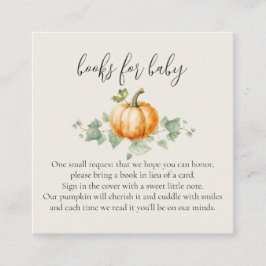 Pumpkin Baby Shower Bokar för Baby-kort Tilläggskort