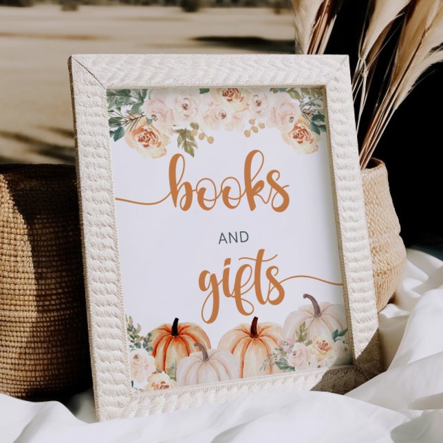 Pumpkin Baby Shower Bokar och Gifts-tecken Poster (Skapare uppladdad)