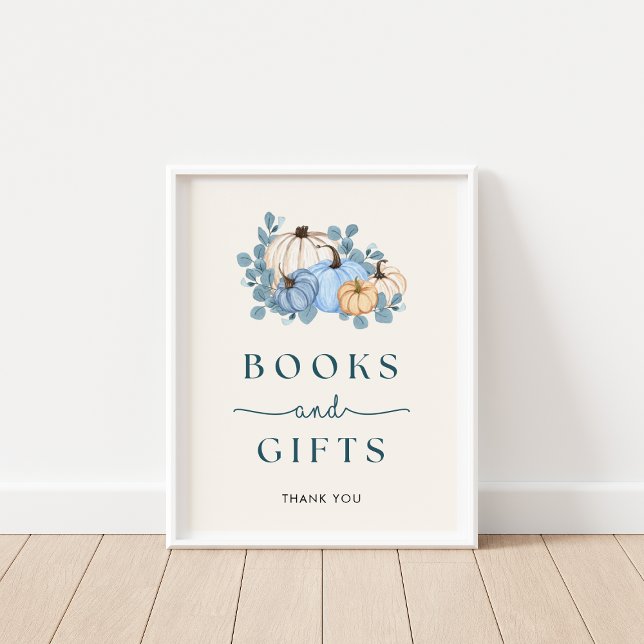 Pumpkin Baby Shower Books & Gifts Sign Poster (Skapare uppladdad)