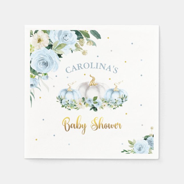 Pumpkin Baby Shower Boy Fall Pumpkin Pappersservett (Framsidan)