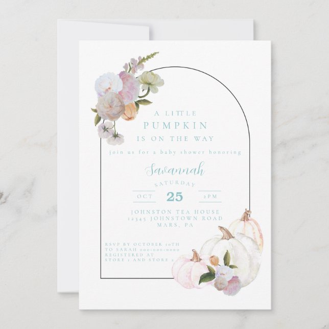 Pumpkin Baby Shower Boy Shower-inbjudan Inbjudningar (Framsida)