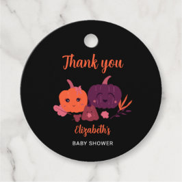 Pumpkin Baby Shower Cute Black Halloween Gåvor Etiketter