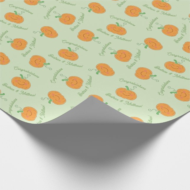 Pumpkin Baby Shower Cute Fall Presentpapper (Hörn)