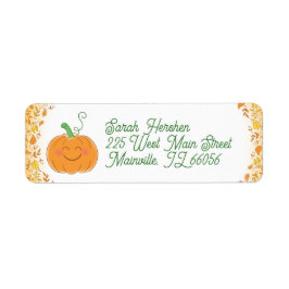 Pumpkin Baby Shower Cute Fall Returadress Etikett