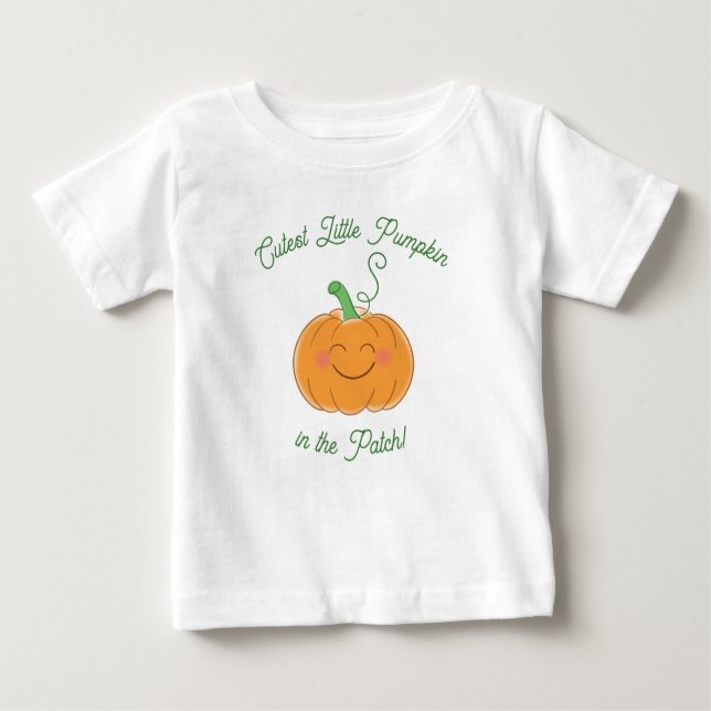 Pumpkin Baby Shower Cute Fall T Shirt (Framsida)