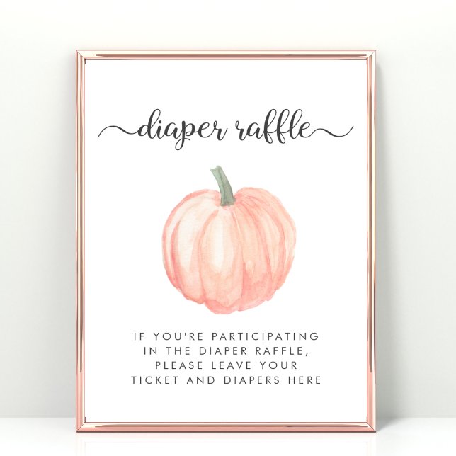 Pumpkin Baby Shower Diaper Raffle Drop off Sign Poster (Skapare uppladdad)