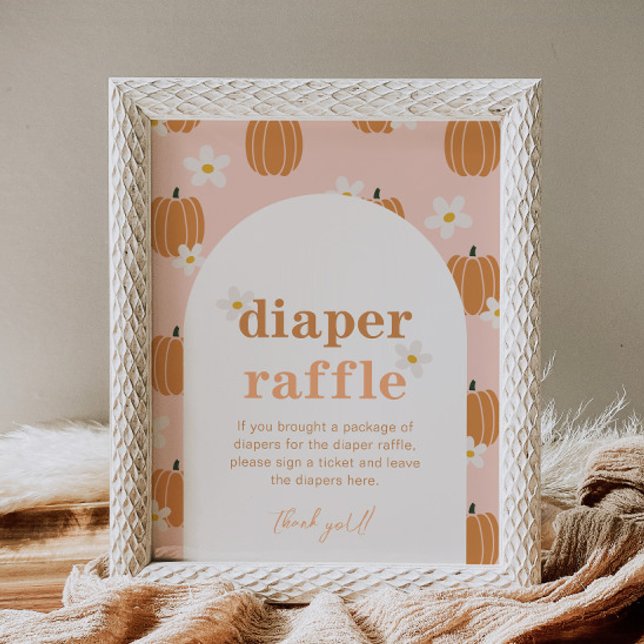 Pumpkin Baby Shower Diaper Raffle Sign (Skapare uppladdad)