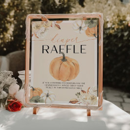 Pumpkin Baby Shower Diaper Raffle Sign Poster