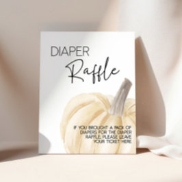 Pumpkin Baby Shower Diaper Raffle Sign Poster