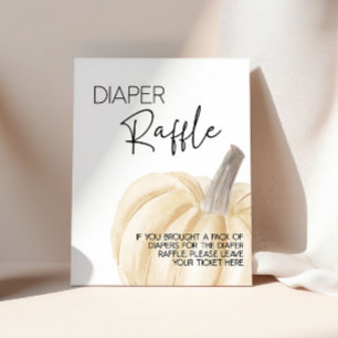 Pumpkin Baby Shower Diaper Raffle Sign Poster