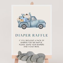 Pumpkin Baby Shower Diaper Raffle Sign Poster