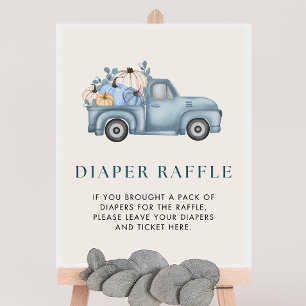 Pumpkin Baby Shower Diaper Raffle Sign Poster